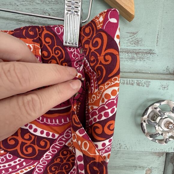 Manhattan Chino Shorts Women's 12 Paisley Stretch 36 x 4 Mid Rise‎ Pink Orange - Picture 7 of 8